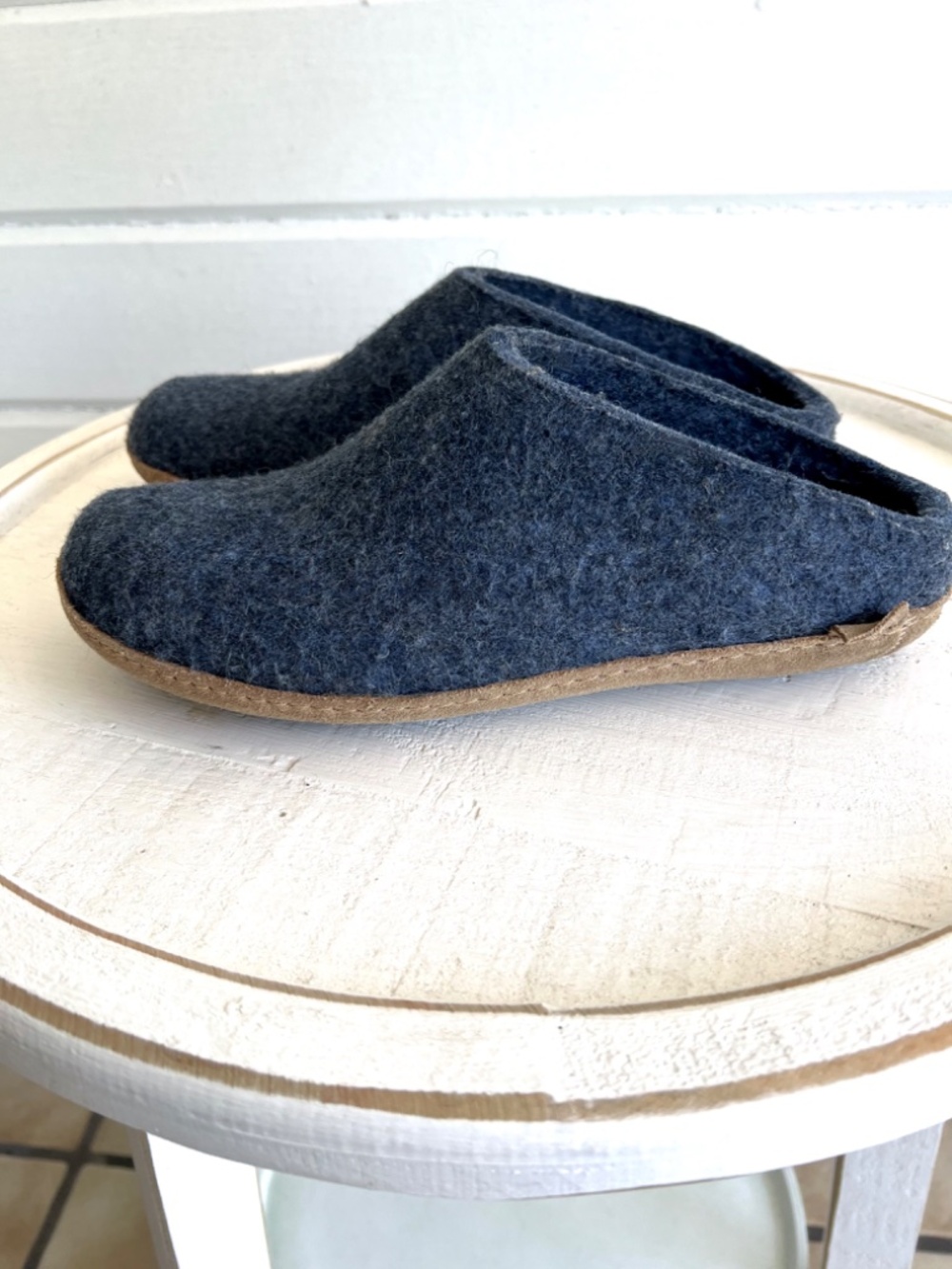 GLERUPS Wool Slip Ons in 'Denim' - 43/ 10 - Picture 2 of 11